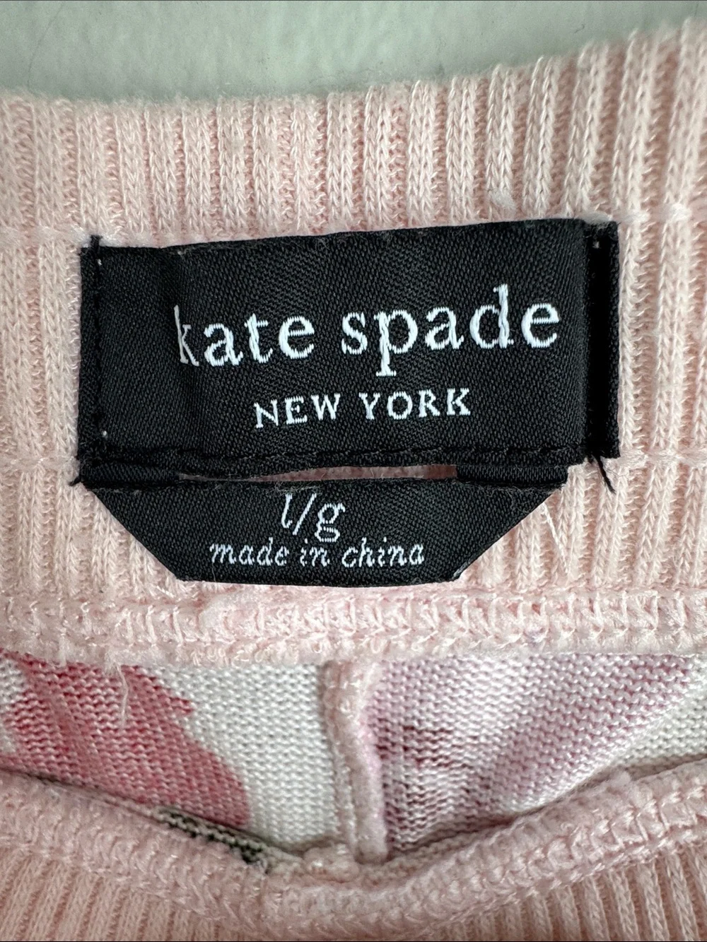 Kate Spade New York Floral Pajama Lounge Set Pink Red Print Women’s Large